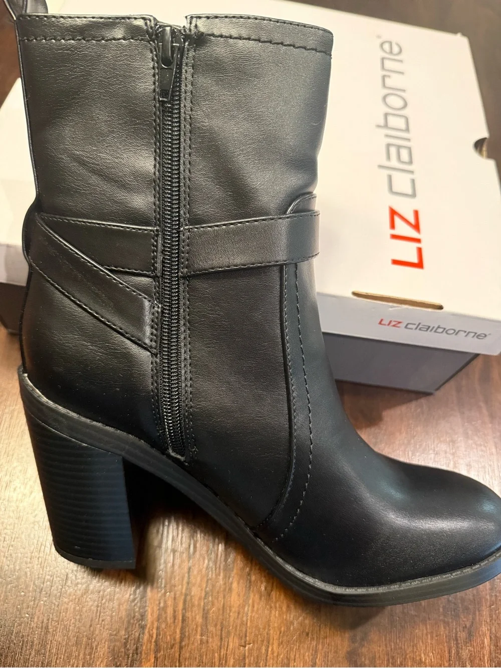 Liz Claiborne LC Olinda Black Ankle Booties Women’s Size 6.5M Memory Foam New IB - Picture 7 of 11